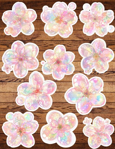 Iridescent flower die cut - iridescent,
