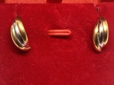 créoles puces boucles d'oreilles trois ors 18 carats 750 rose blanc jaune