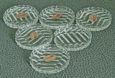 ANCIEN 6 SOUS DESSOUS DE VERRE BOUTEILLE EN CRISTAL DE BOHÊME TCHÉCOSLOVAQUIE