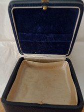 BOÎTE/ COFFRET À BIJOUX ANCIENNE CUIR BLEU