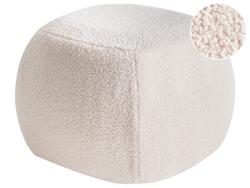 Pouf tissu bouclé rond - en,