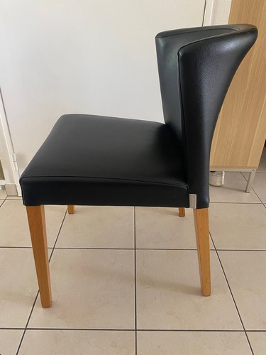 Chaises habitat cuir noir - 4,