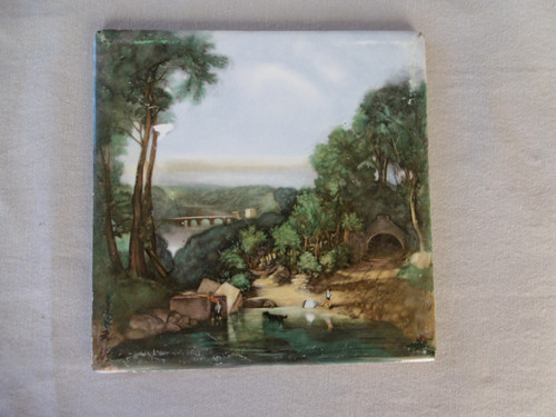 Carreau faience gien ancien - faience,