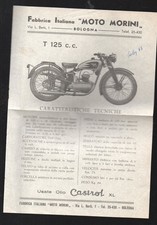 (moto),vieux papiers publicité: MOTO MORINI (Bologna,Italie)  (P46396)