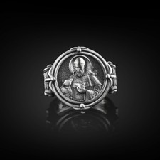 Bague chevalière religieuse