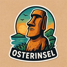 Moai Statue Sticker 9x9 cm