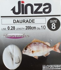 Grauvell Jinza Hameçon à daurade N°8 monté Fluorocarbone en 28/100 longueur 2M