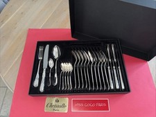 SET MENAGERE 24 P CHRISTOFLE MARLY TRÈS BEL ÉTAT MÉTAL ARGENTÉ COFFRET;