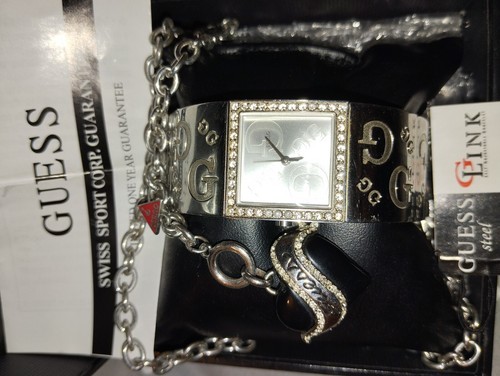 Parure montre collier argenté - parure,