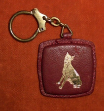 Porte-clés Cuir véritable CAFE ANDRE BOULOGNE / MER Gros chien  type BOULEDOGUE