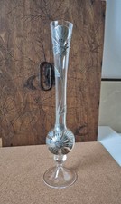 Soliflore en cristal et étain