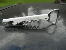 IGUAZU GRAND HOTEL WHITE UTENSIL  CAN OPENER,CORK SCREW BOTTLE OPENER ALL IN ONE