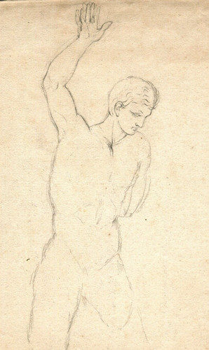 Ancien dessin crayon - dessin, au