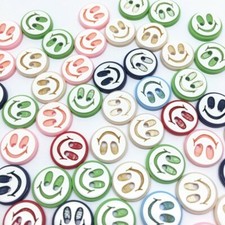 20 Bouton couleur sourire 11mm