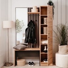 Meuble d'éntrée Look Industriel banc Vestiaire d'entrée Garde robe Homestyle4u