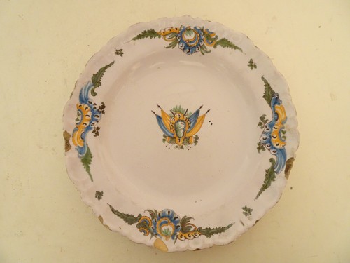 Assiette drapeau faience - au, en