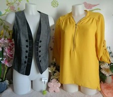 Lot vêtements occasion : Blouse, Veste/gilet " Atmosphere - Camaïeu " - T : 38 *