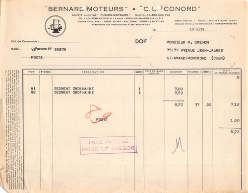 1938 bernard moteurs - bernard, c