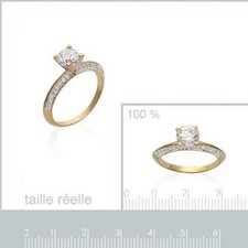 Bague T56 Rhodié Solitaire