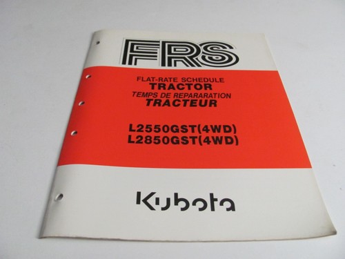 Kubota flat rate schedule - kubota,