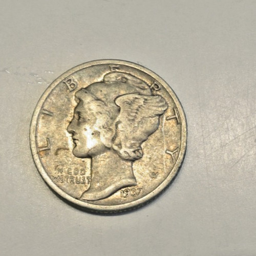 One dime 1937 silver - one,