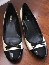 PRADA $450 Black/cream Patent