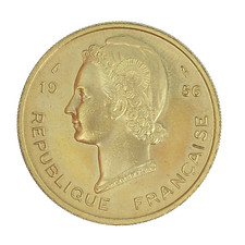 Essai  Afrique Occidentale Française 25 Francs 1956 Paris Aluminium -