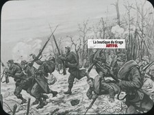 Dessin, Champagne guerre 14-18, plaque verre, noir & blanc, positif 8,5x10 cm