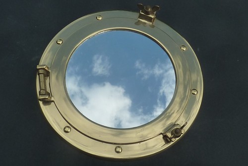 Miroir hublot laiton déco - miroir,