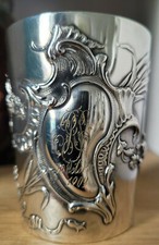 Timbale Argent et Vermeil au decor ciselé signée L.Ravine Denfer Art Nouveau 190