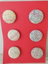 6 boutons recouverts de tissu