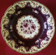 RARE COUPE ÉMAUX DE LONGWY "PLAISANCE" M.P.CHEVALLIER NUMÉROTÉ & SIGNÉ D.28 CM