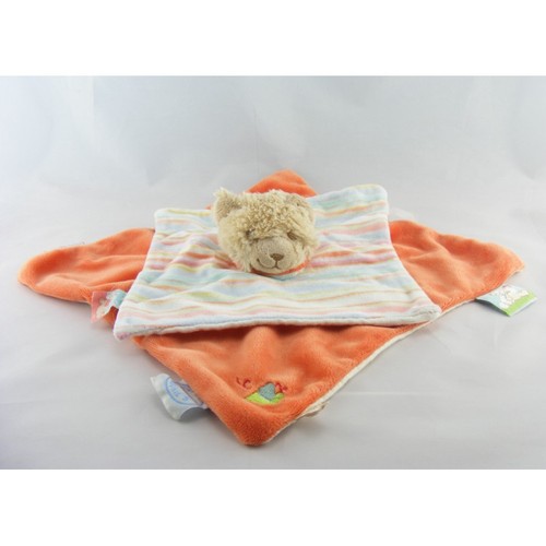 Doudou plat chat - beige, orange
