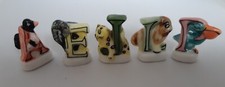 FEVE "ALPHABET DES ANIMAUX" - LOT DE 5 FEVES - LETTRES A.E.J.L.P.
