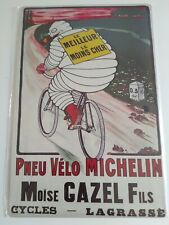 Plaque en tôle Bibendum Michelin vintage  garage plaque métal réédition 20x30 cm