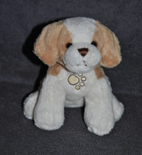 🍀Doudou Chien Blanc Beige GIPSY Musical Sonore Qui Aboie Peluche 16 Cm TTBE