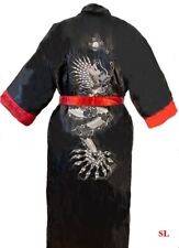 Peignoir Kimono Réversible Rouge Noir  brodé Dragon  Femme/ Homme 38 - 42