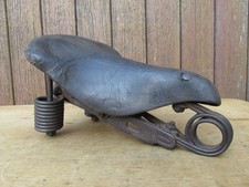 MEILLEURE ANCIEN SELLE CUIR VELO PORTEUR MOTO CYCLOMOTEUR BICYCLE SADDLE 1910s