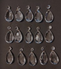 12 Pampilles anciennes + octogons  pour lustre - girandole  ... 4cm