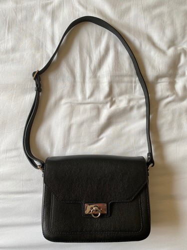 Sac bandoulière cuir noir - à,