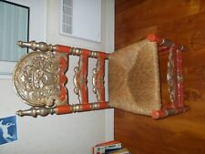 fauteuil chaise haute epoque espagnole(autentiqu)polichrome rouge et or