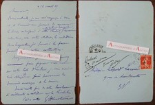 ● L.A.S 1909 Gabriel HANOTAUX à Léopold LACOUR académicien né Beaurevoir lettre