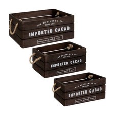 Lot de 3 Cagettes en Bois "Denys" 35cm Marron