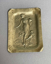 ANCIEN VIDE POCHE SIGNÉ E.DROPSY DÉESSE FORTUNA? ET CHÉRUBIN ART NOUVEAU