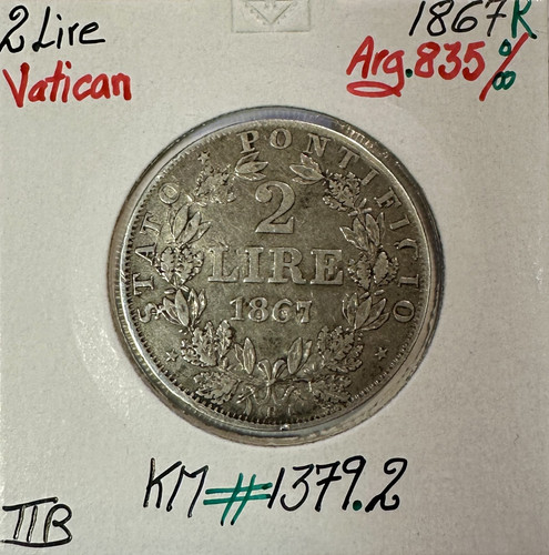 Vatican lire 1867 r pape - lire,