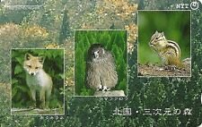 RARE / CARTE TELEPHONIQUE JAPON - HIBOU ECUREUIL RENARD FOX / PHONECARD JAPAN
