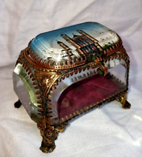 Coffret ancien à bijoux verres biseautés N. Dame de Fourvière vers 1900