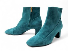 NEUF CHAUSSURES HERMES BOTTINES LEXIE EN DAIM BLEU 39 + BOITE BOOTS SHOES 820€