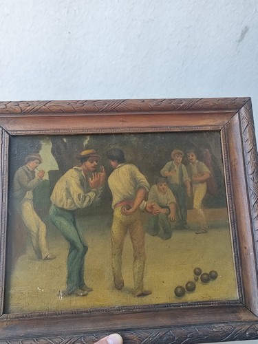 Ancienne huile sur toile - huile,