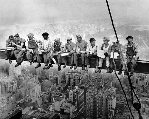 Lunch atop skyscraper new - lunch,
